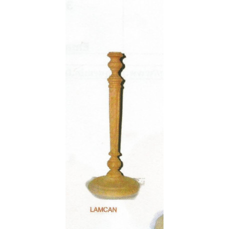(BOIS BRUT) PIED DE LAMPE bois naturel CANNELE 32 cm