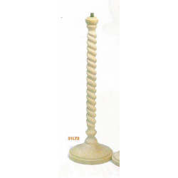 (BOIS BRUT) PIED DE LAMPE TORSADE 41 cm