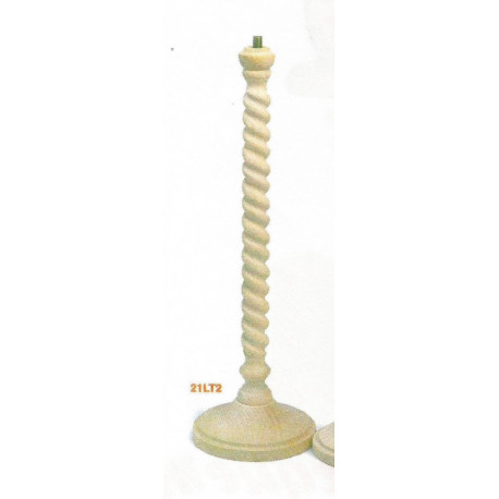(BOIS BRUT) PIED DE LAMPE TORSADE 41 cm