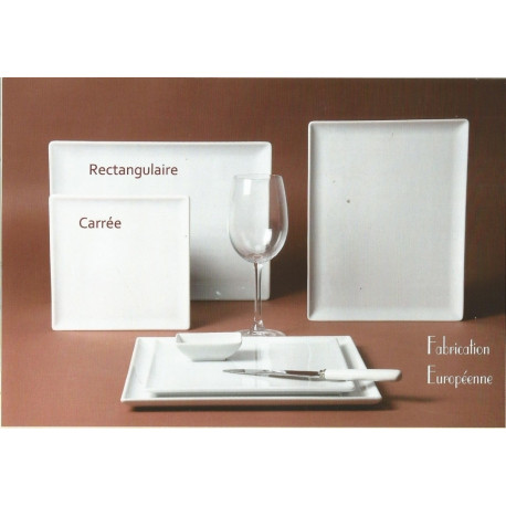 (PORCELAINE) ASSIETTE MALACCA CARREE porcelaine blanche