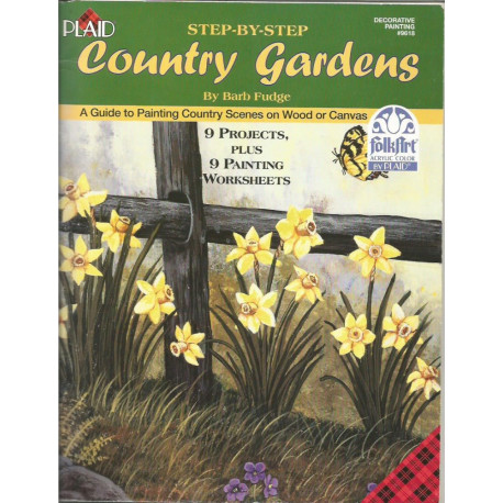 (LIVRESB) LIVRE PEINTURE SUR BOIS COUNTRY GARDENS de Barb FUDGE