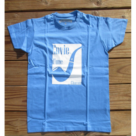 T-shirt Homme - "Envie d'une pipe Chacom" - Bleu clair T-shirt Homme - "Envie d'une pipe Chacom" - Bleu clair