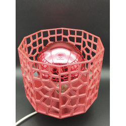 Lampe imprimée en 3D en PLA rouge métallisé