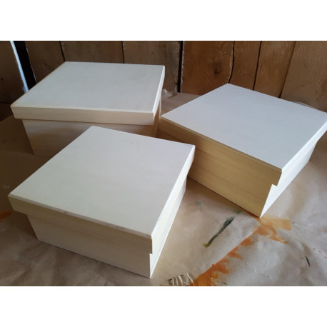 (BOIS BRUT) COFFRETS CARRES EN BOIS (BOIS BRUT) COFFRETS CARRES EN BOIS