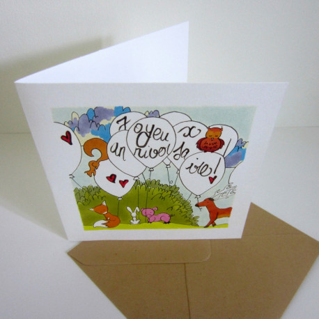 Carte Pliee Joyeux Anniversaire Achetez A Saint Claude