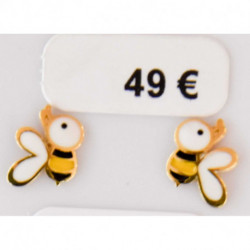 Boucles d'oreilles or enfant - abeille