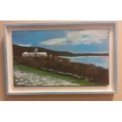 (GALERIE) Tableau acrylique sur toile 41/24 cm L'ABBAYE par JiPé