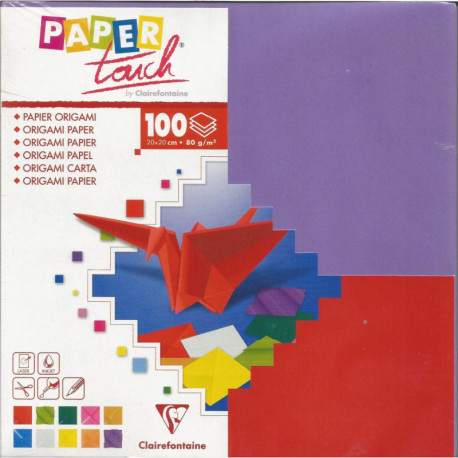 (PAPIER) PAPIER ORIGAMI 100 feuilles 20/20 cm