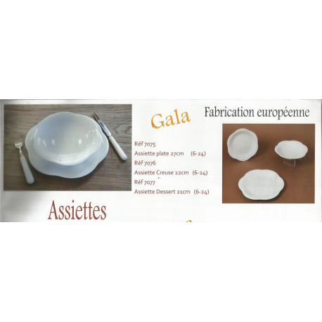 (PORCELAINE) ASSIETTES PORCELAINE SERIE GALA